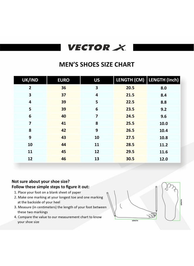 Vector X League Football Shoe for Men/Studs with Synthetic Leather Upper/Rib Ankle/Comfortable and Lightweight Soccer Shoe (Black-Green, Size-8)