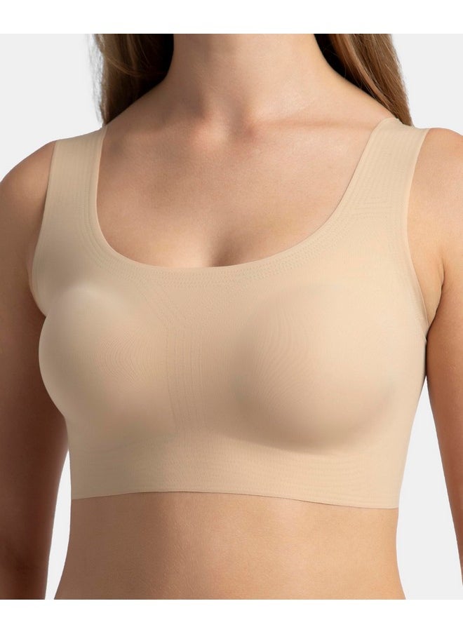 Jockey Women's Polyamide Removable Pads Wirefree Lounge Bra 1839_Skin_XL