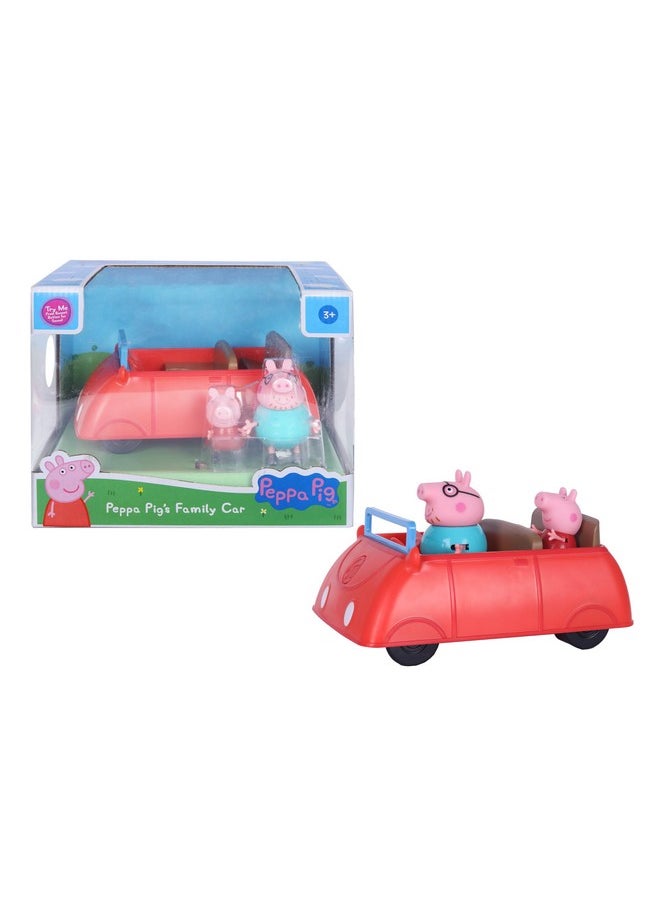 PEPPA PIG Peppa's Family Red Car with Sound Effects, Includes 2 Figures, Peppa's Preschool Toy for Girls and Boys 3 Years and Up, Birthday Gift Toys for Kids