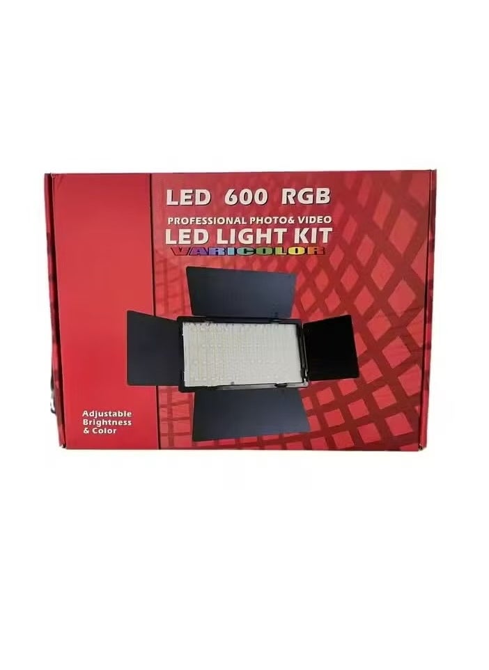 Professional Photo & Video LED 600 RGB Light Kit with Battery – High-Quality LED Light Panel, Adjustable Color Temperature & Brightness, Portable, Ideal for Photography, Filmmaking, YouTube, and Streaming