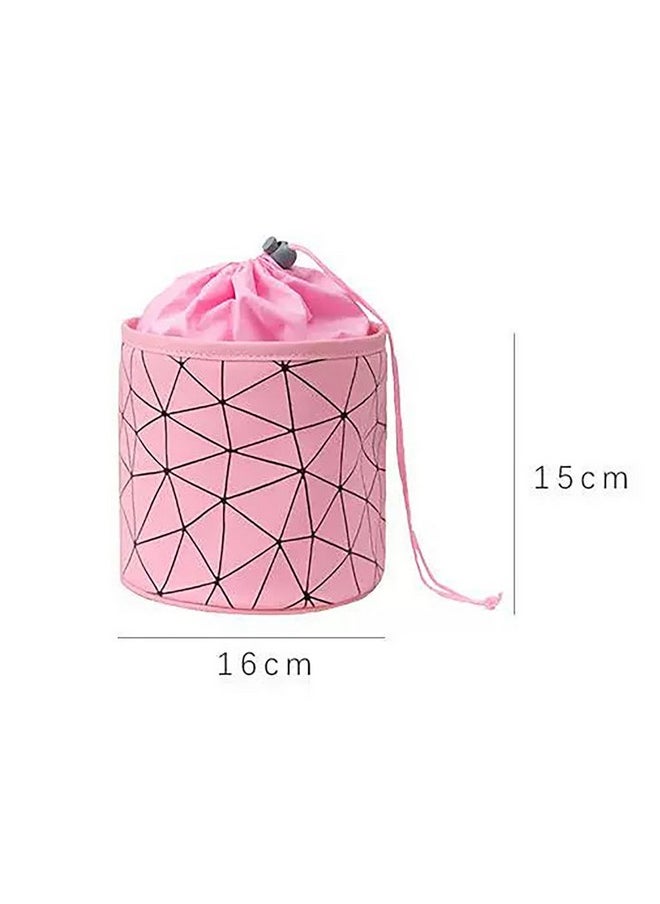 House of Quirk Makeup Potli Travel Cosmetic Organizer Bag Large Zipper Pouch Toiletry Bag for Women (Pink)