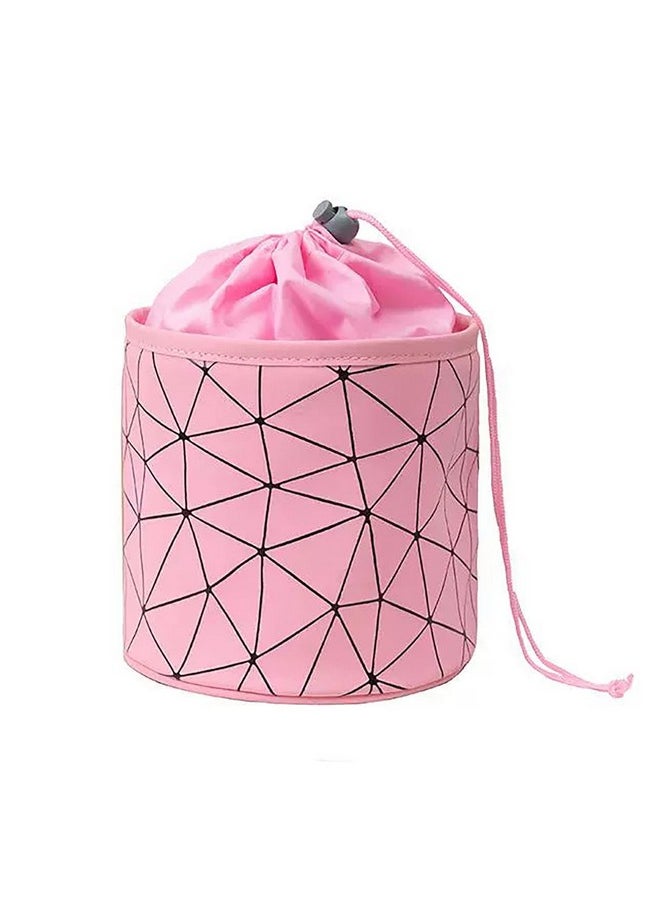 House of Quirk Makeup Potli Travel Cosmetic Organizer Bag Large Zipper Pouch Toiletry Bag for Women (Pink)