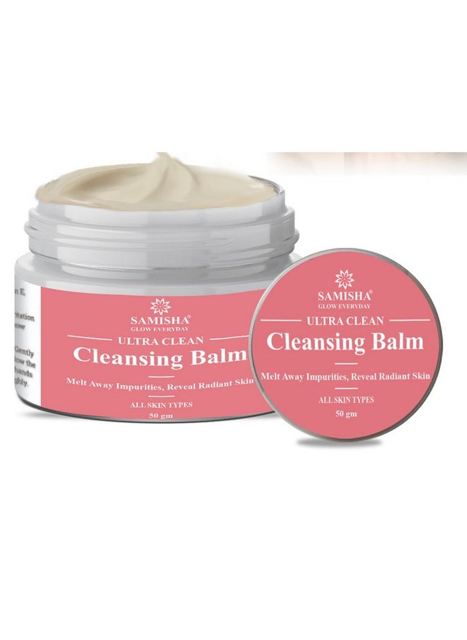 Samisha Cleansing Balm | For Clean, Smooth & Dewy Skin | Makeup Remover Balm |Non Greasy Makeup Cleanser Face Scrub | Cleanses Dirt, Makeup & Sunscreen | For All Skin Types | 50g