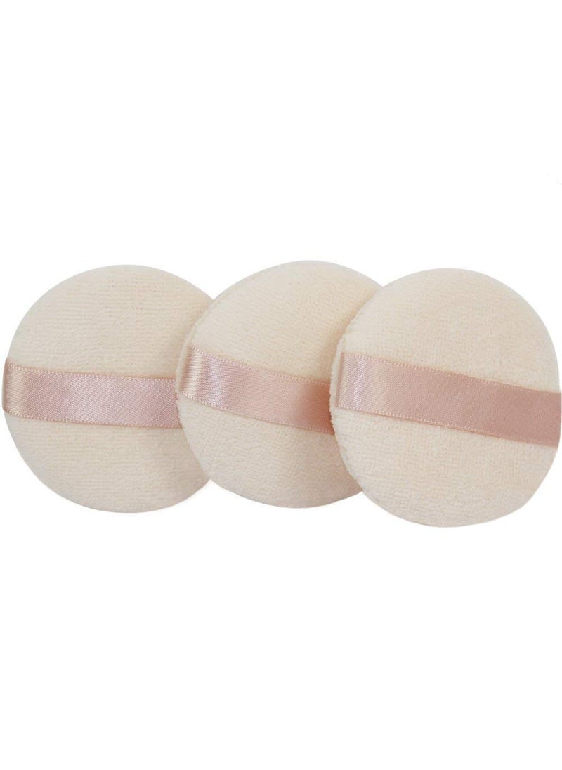 Joly Powder Puff for Makeup Face Soft Sponge Foundation Tool 275 Inch 3pcsSet Beige