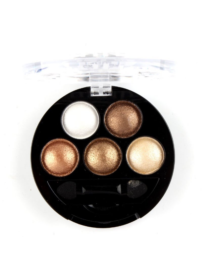 Mallofusa 5 Colors Eye Shadow Palette Powder Metallic Shimmer Eyeshadow Palette Golden Frenzy 47oz