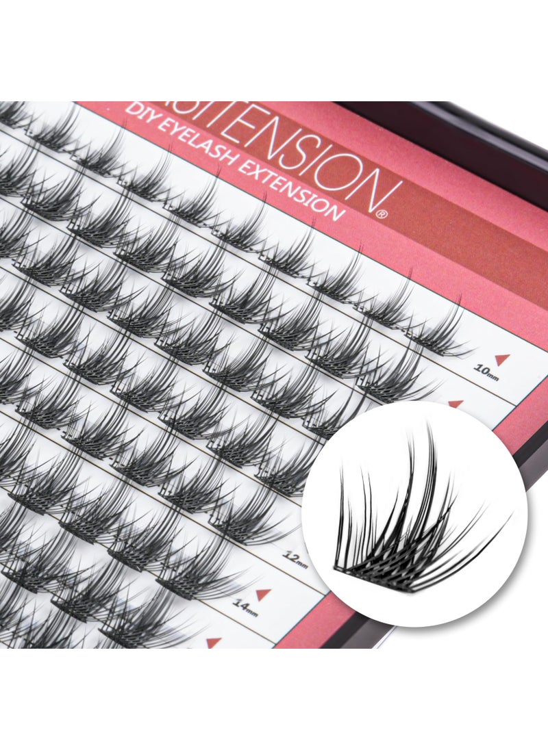 DIY Eyelash Extension Lash Clusters 120 Clusters False Eyelash 3D Effect Individual Natural Lashes Set at Home Eyelash Extension Kit Lashes Pack Sparkle Mixed