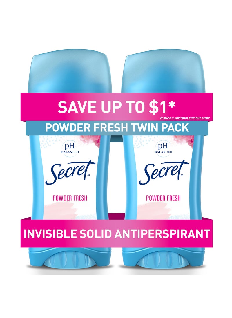 Secret Antiperspirant and Deodorant for Women 24hr Sweat  Odor Protection PH Balanced Protection Gentle on Skin Invisible Solid Powder Fresh Scent 26 oz Pack of 2