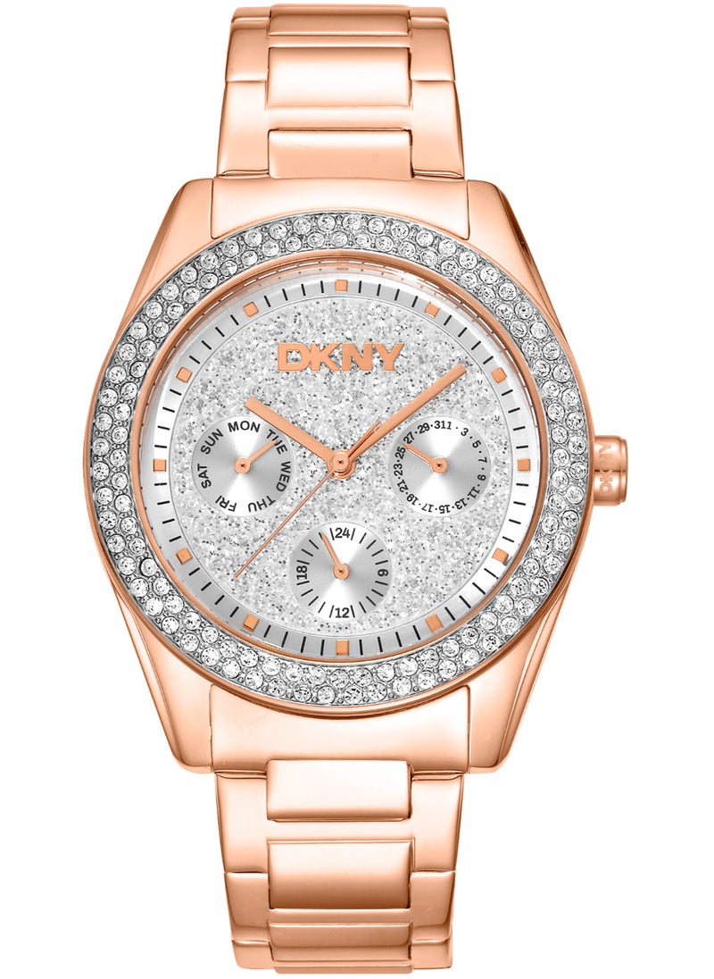 DKNY Chambers Multi Glitz DK1L078M0035 - Stainless Steel Female Quartz Multi-function