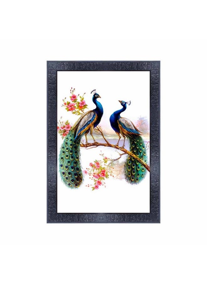 pnf Poster And Frames Peacock Wall Painting With Acrylic Sheet | For Living Room, Bedroom | Home Decoration Item | Best Gifting Option (10 * 14inch,Multicolour,Synthetic) 18394