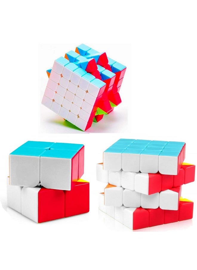 D ETERNAL Speed Cube Combo Set Of 2X2 4X4 & 5X5 High Speed Stickerless Magic Puzzle Cube Gift Set (Combo Of 2X2,4X4,5X5), Teen