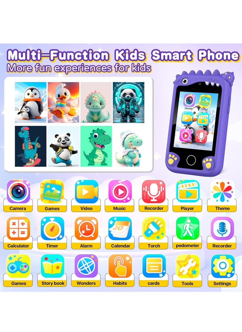 Children's Smartphone Toy For Boys And Girls 3 To 8 Years Old With A Camera With An 8G TF Card (Purple)