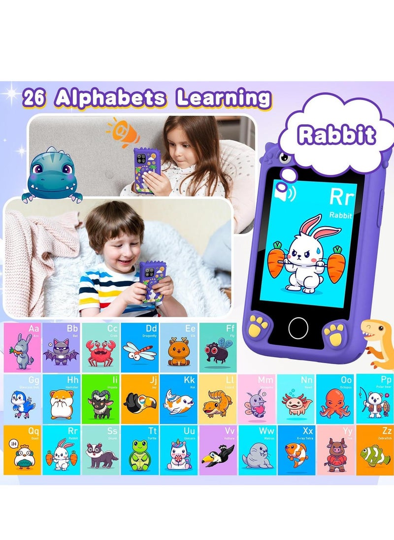 Children's Smartphone Toy For Boys And Girls 3 To 8 Years Old With A Camera With An 8G TF Card (Purple)