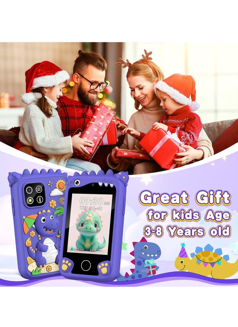 Children's Smartphone Toy For Boys And Girls 3 To 8 Years Old With A Camera With An 8G TF Card (Purple)