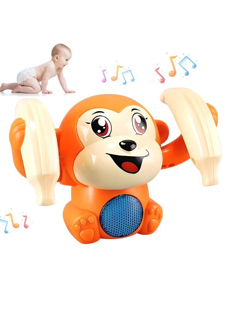 Crawling Toy For Baby Kids  - Tumbling Musical Toys With 360°Spinning & Rolling Music Light Sensor Control(Orange)