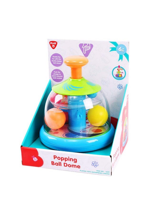 Play Popping Ball Dome Toy - Ball Popper Toys Tumble Top - Spinning Popping Make Colorful Balls Pop and Fly - Gift for 6 Month Plus Newborn Babies Infants, 1609