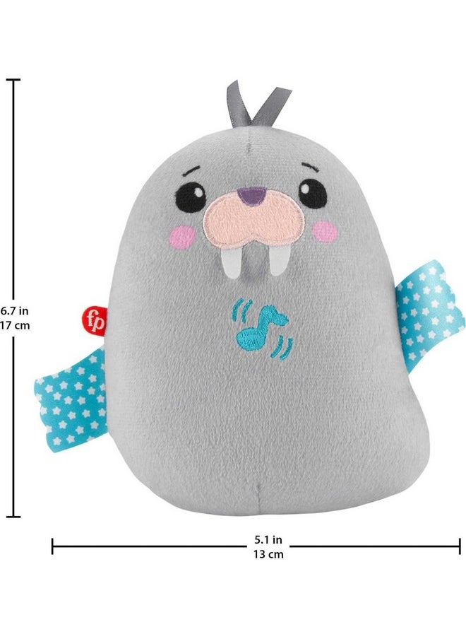 Fisher-Price Chill Vibes Walrus Soother, take-Along Musical Plush Toy with Calming Vibrations for Infants