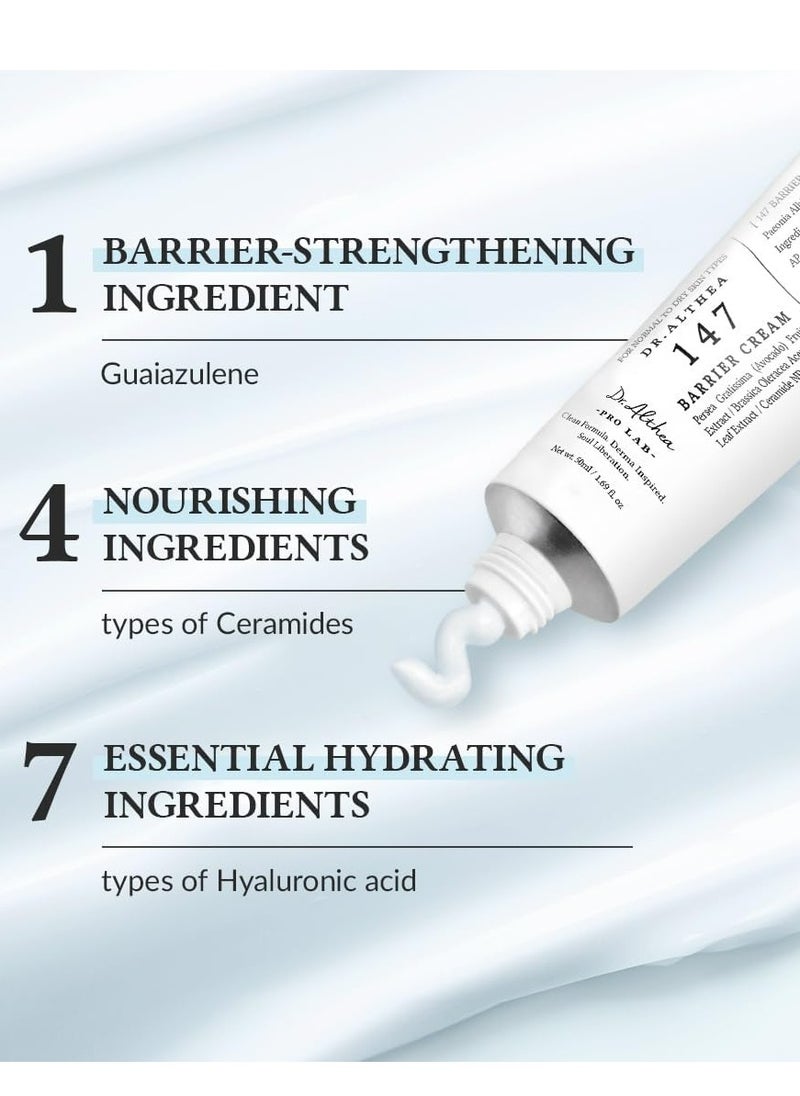 Barrier Cream 147 – Daily Repair Cream for Skin Barrier, Deep Hydration with Hyaluronic Acid & Ceramides – Vegan Korean Skincare for All Skin Types