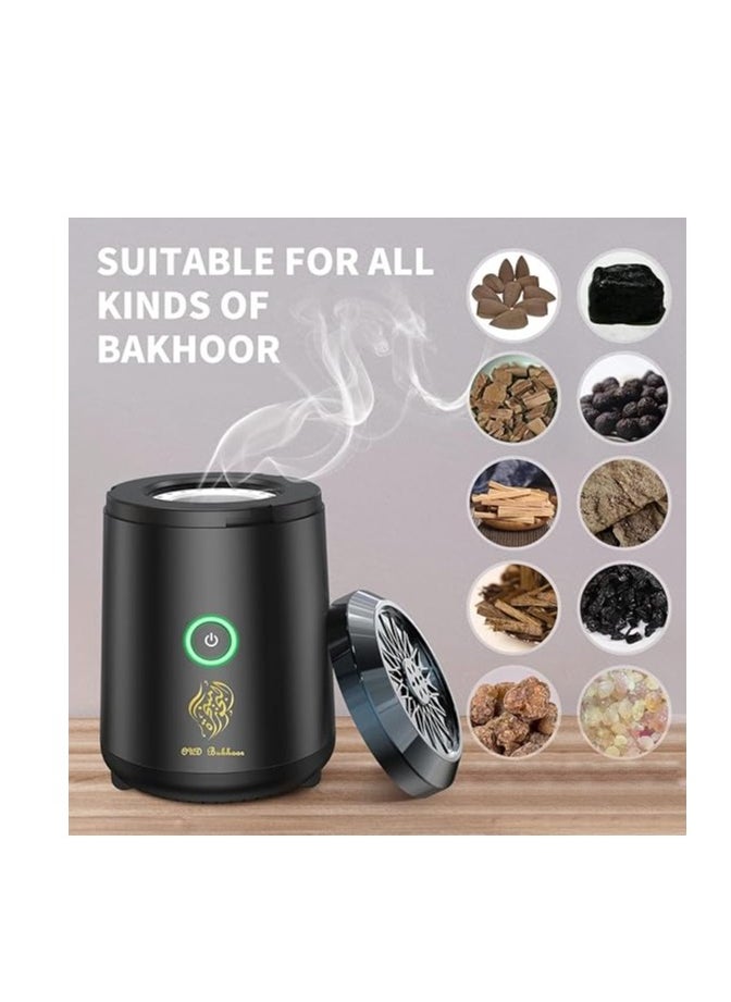 Premium Black Incense Burner for Car and Home – Portable Aromatherapy Bakhoor Burner with Elegant Design