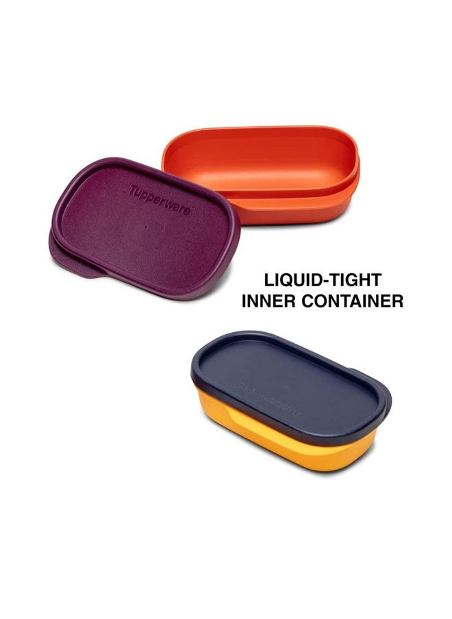 tupperware. Plastic My Lunch Liquid-Tight Lunch Box 590ml 2pc (Multicolour)