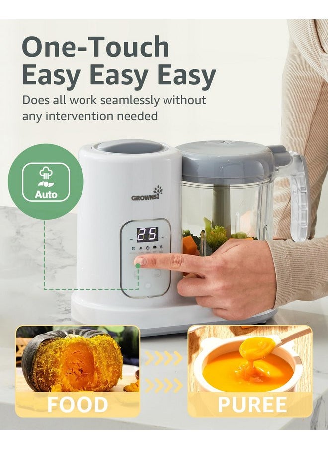 GROWNSY Baby Food Maker | Baby food Processor | All-in-One Baby Food Puree Blender Steamer Grinder Mills Machine Auto Cooking & Grinding with Self Cleans Touch Screen LCD Display, BPA Free