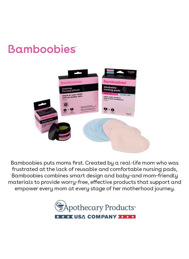 Bamboobies Women’s Nursing Pads, Reusable and Washable, Pink Regular and Blue Overnight, Variety Pack, Leak-Proof Pads for Breastfeeding, 2 Pairs