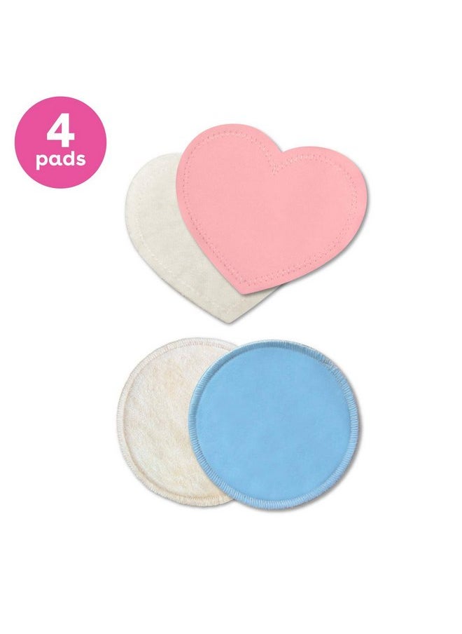 Bamboobies Women’s Nursing Pads, Reusable and Washable, Pink Regular and Blue Overnight, Variety Pack, Leak-Proof Pads for Breastfeeding, 2 Pairs