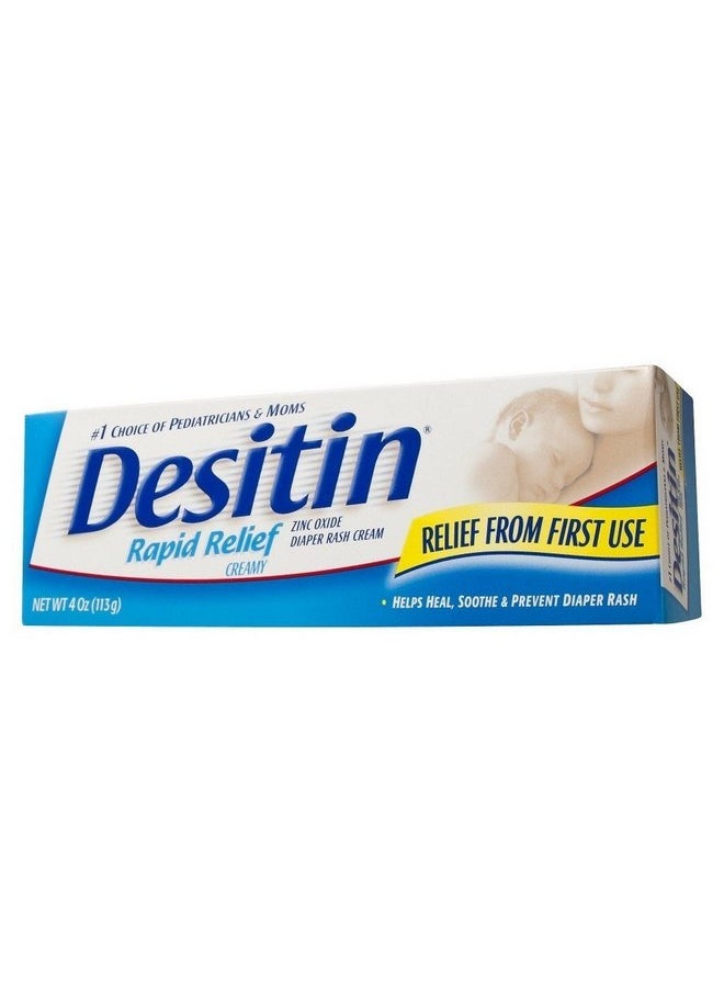 DESITIN Rapid Relief Zinc Oxide Diaper Rash Cream 4 oz ( Pack of 9)