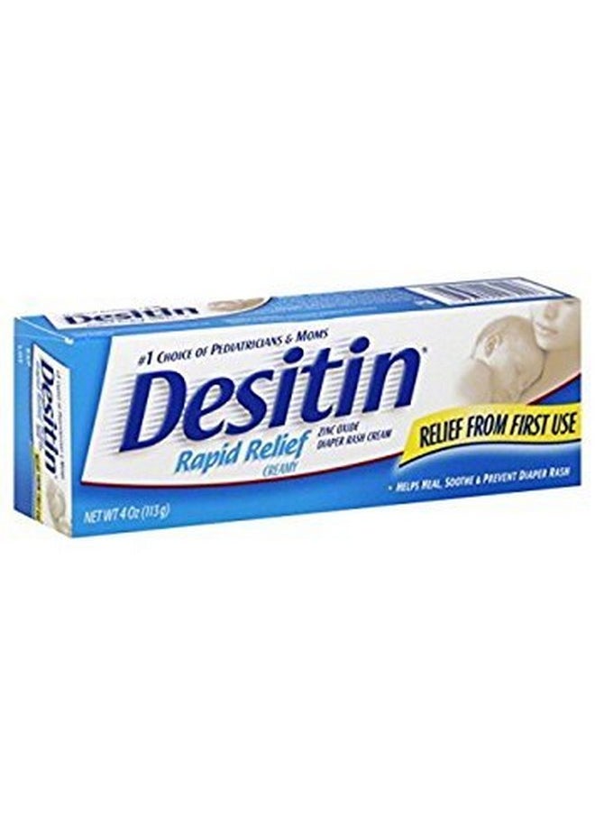 DESITIN Rapid Relief Zinc Oxide Diaper Rash Cream 4 oz ( Pack of 9)