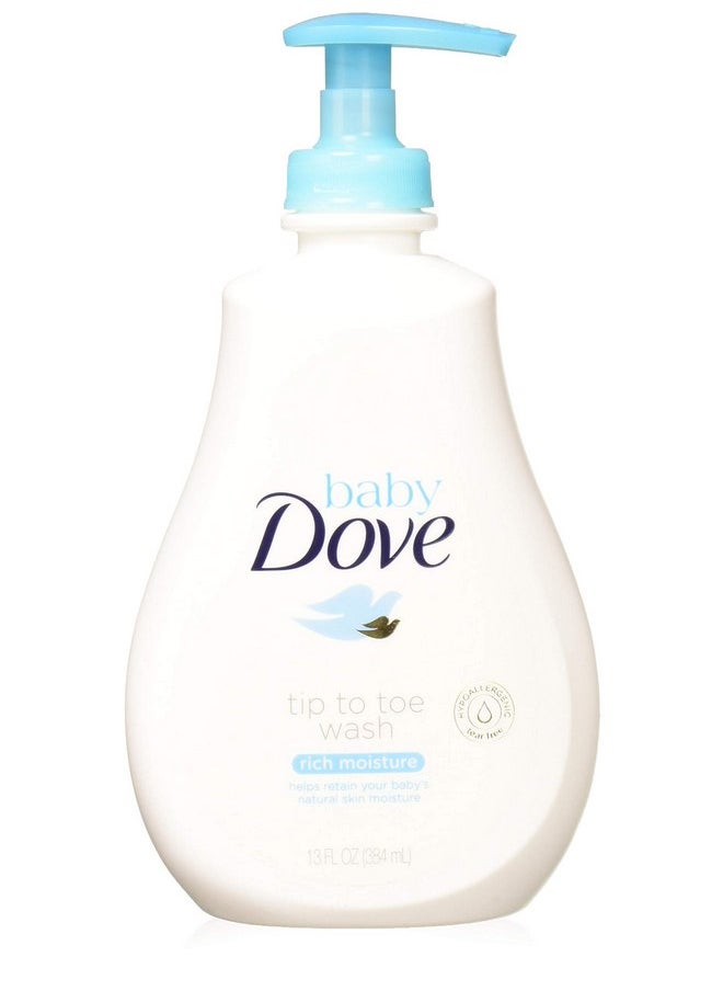 Dove Baby Tip To Toe Wash 13 Ounce Rich Moisture Pump (384ml) (6 Pack)
