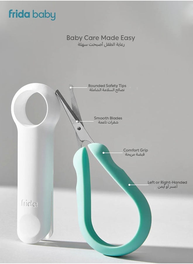 Baby Grooming Kit – 4-in-1 New born Care Set with Finger Toothbrush, Hairbrush & Comb, Easy Grip Nail Scissors & File – Baby Essentials for Safe & Gentle Grooming