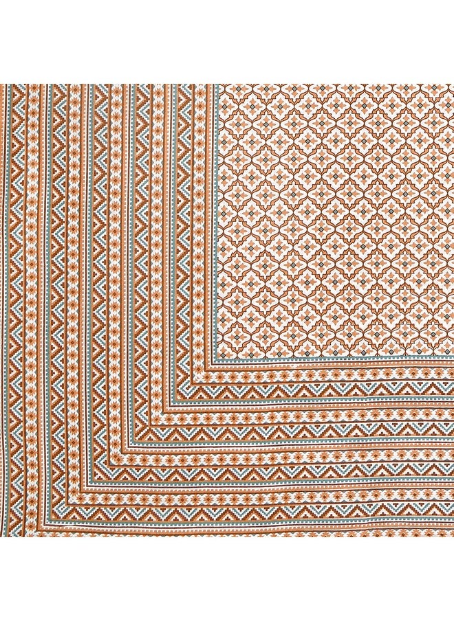 MAFATLAL Cotton Floral Double Bedsheet with 2 Pillow Covers (Brown)