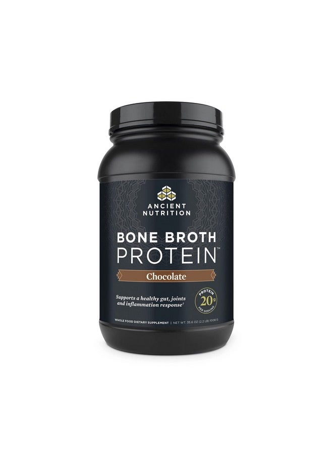 Ancient Nutrition Protein Powder Made from Real Bone Broth, Chocolate, 20g Protein Per Serving, 40 Serving Tub, Gluten Free Hydrolyzed Collagen Peptides Supplement
