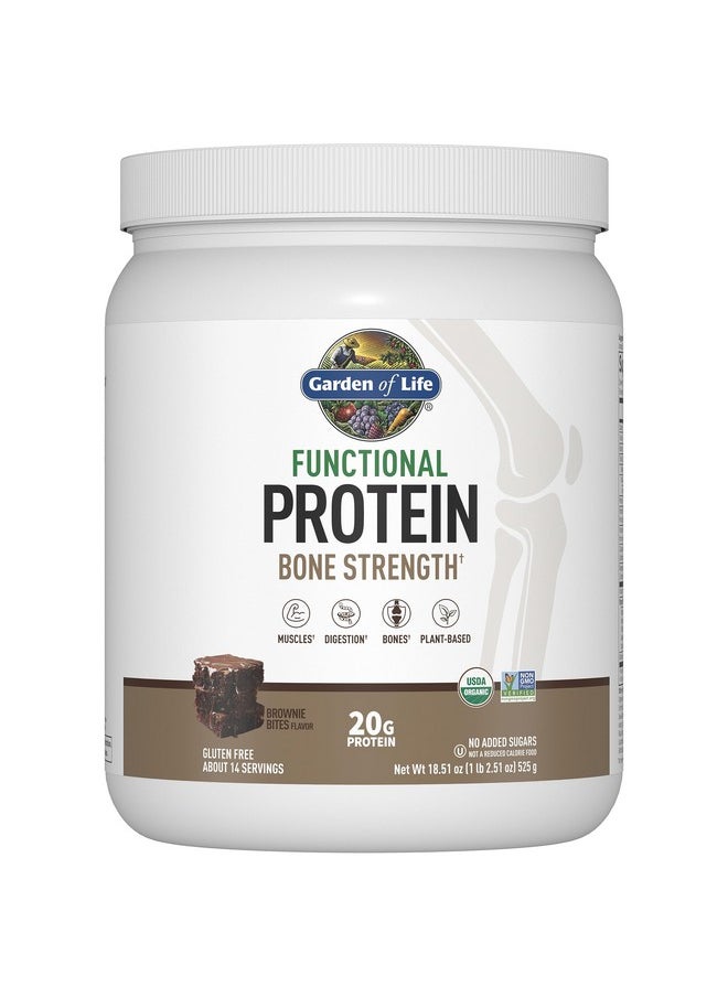 Garden Of Life Organic Vegan Protein Powder, 20G Plant Based Protein With Calcium, D3, K2 Mk-7 & Magnesium For Bone Strength, Prebiotics & Probiotics For Digestion, Brownie Bites Flavor, 14 Servings