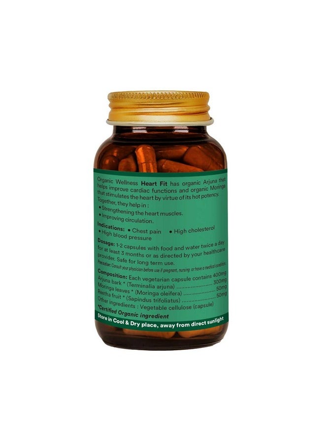 Heart Fit Supplement With,Arjuna Reetha & Moringa | Balance Cholesterol Level | Good For Healthy Heart And Blood Circulation - 90 Veg Capsules