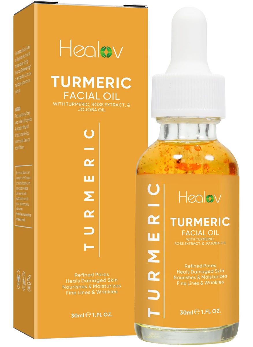 Turmeric Oil for Face  Body  All Natural Turmeric Skin Brightening Oil for Dark Spots  Turmeric Facial Repair Serum Cleanses Skin Fights Acne Evens Tone Heals Scars  Turmeric Serum for All Skin