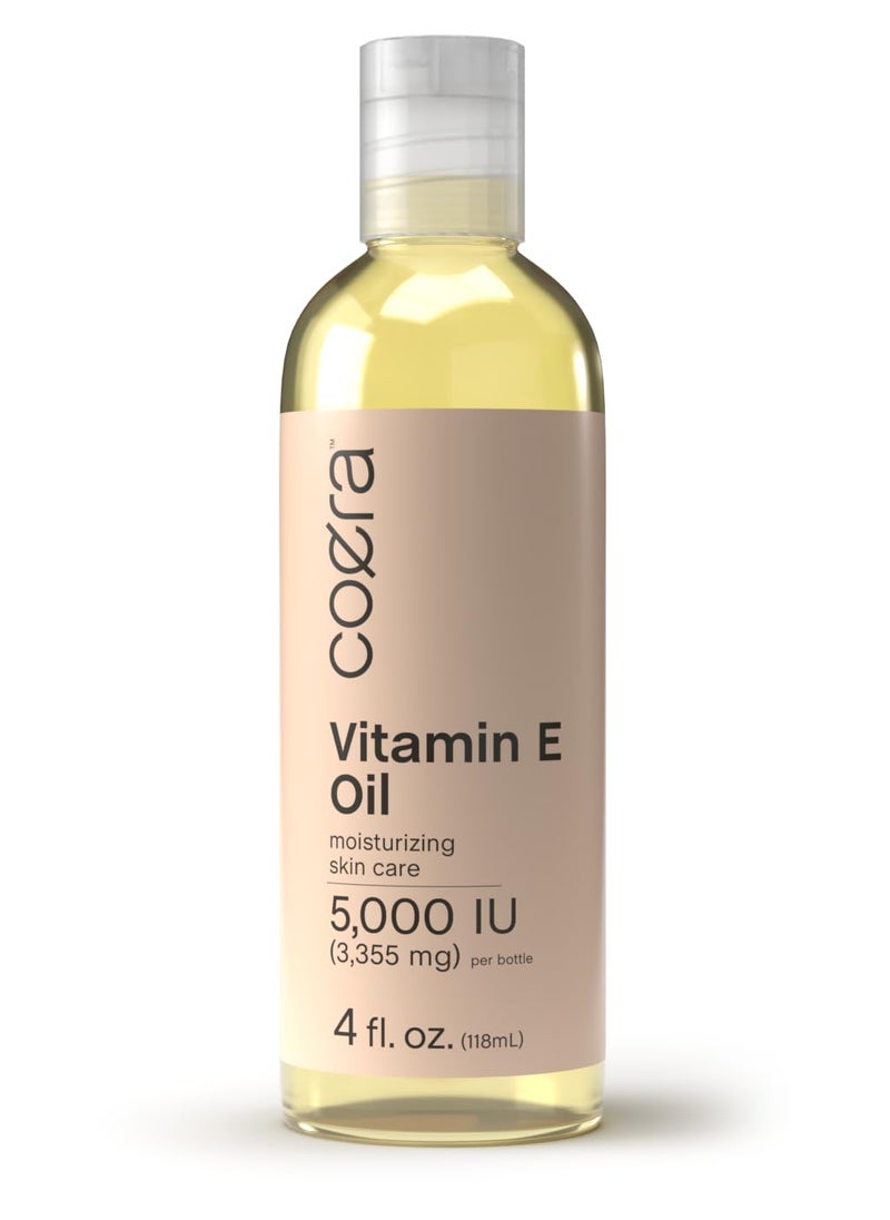 Coera Vitamin E Oil  5000 IU  4 fl oz  Moisturizing  Nourishing Skin Oil for Face Hands and Body  Free of Parabens SLS  Fragrances