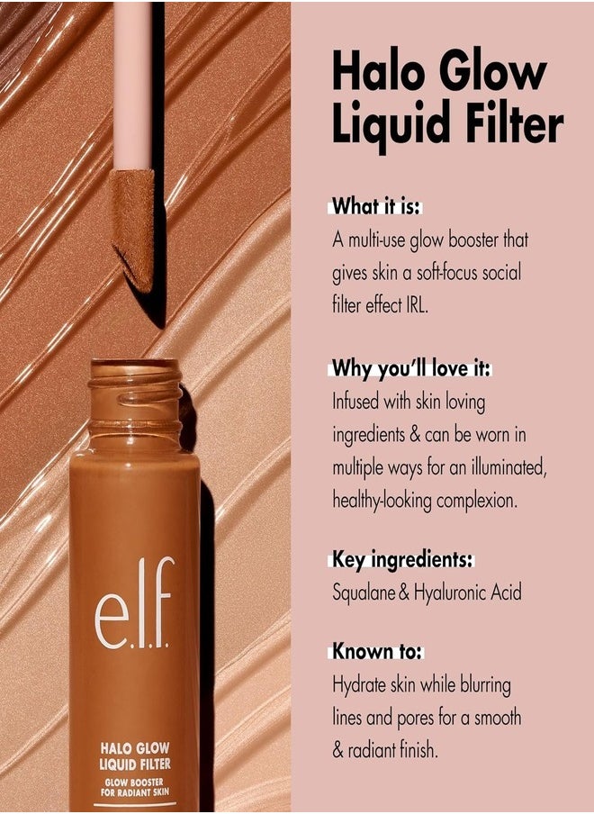 e.l.f. Halo Glow Liquid Filter Complexion Booster – Shade 3 Light/Medium, 31.5ml | Illuminating Liquid Makeup for Radiant, Soft-Focus Glow | Infused with Hyaluronic Acid | Hydrating, Vegan & Cruelty-Free