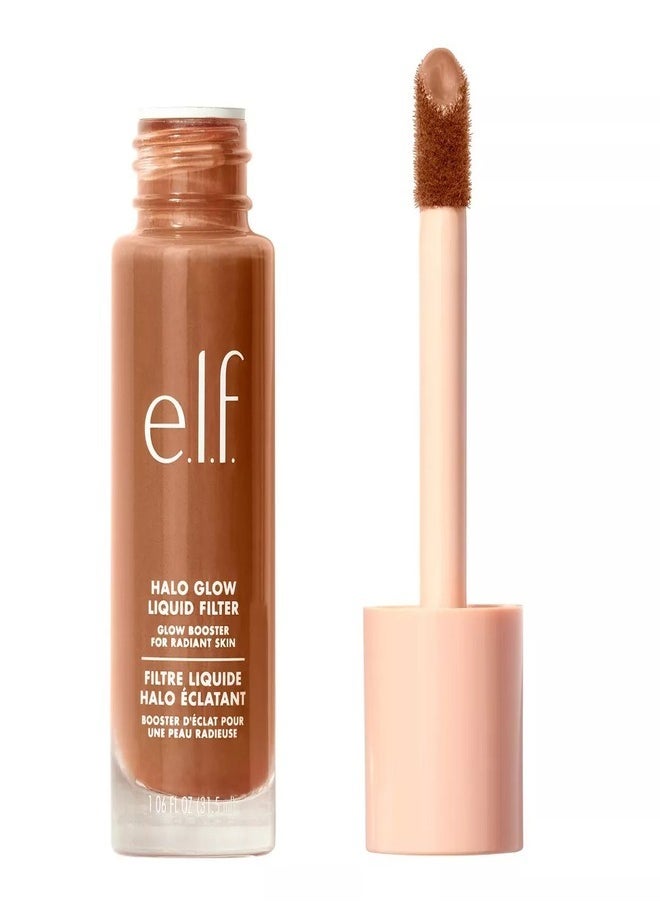 e.l.f. Halo Glow Liquid Filter Complexion Booster – Shade 6 Tan/Deep, 31.5ml | Illuminating Liquid Makeup for Radiant, Soft-Focus Glow | Infused with Hyaluronic Acid | Hydrating, Vegan & Cruelty-Free