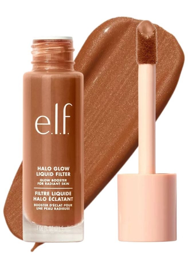 e.l.f. Halo Glow Liquid Filter Complexion Booster – Shade 6 Tan/Deep, 31.5ml | Illuminating Liquid Makeup for Radiant, Soft-Focus Glow | Infused with Hyaluronic Acid | Hydrating, Vegan & Cruelty-Free