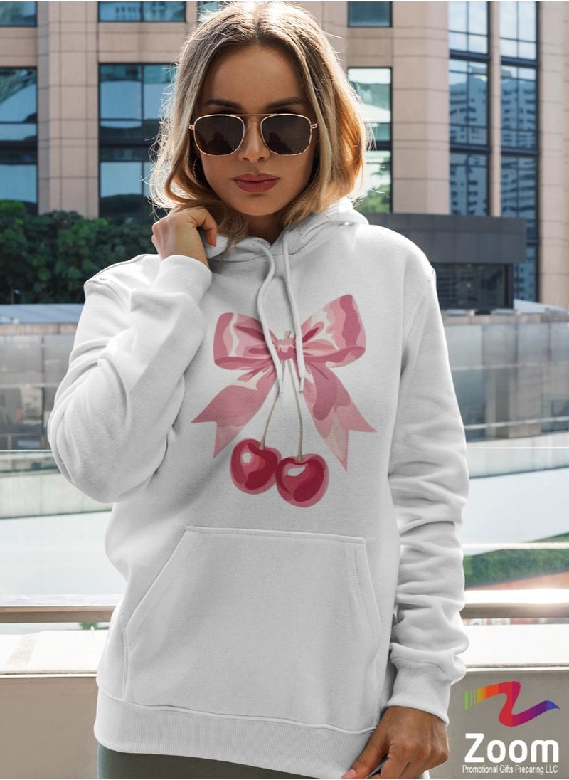 Cherry Bow Design On Hoodie