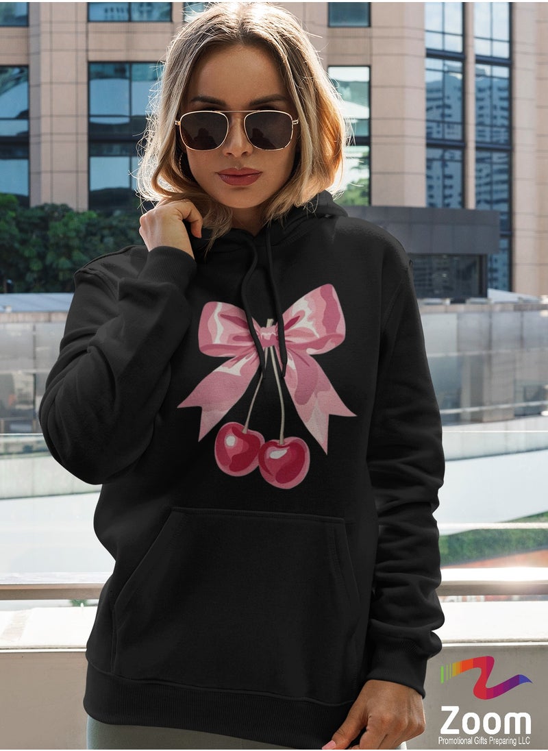 Cherry Bow Design On Hoodie