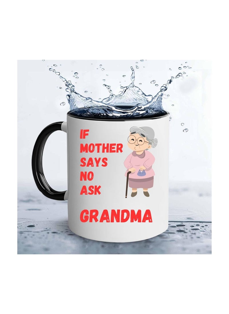 National Grandparents Day Black Coffee Mug Set–Pack Of 2,11Oz Ceramic Mugs–Grandparent Coffee Mugs From Granddaughter Grandson|Use For Coffee,Tea&Hot Drinks