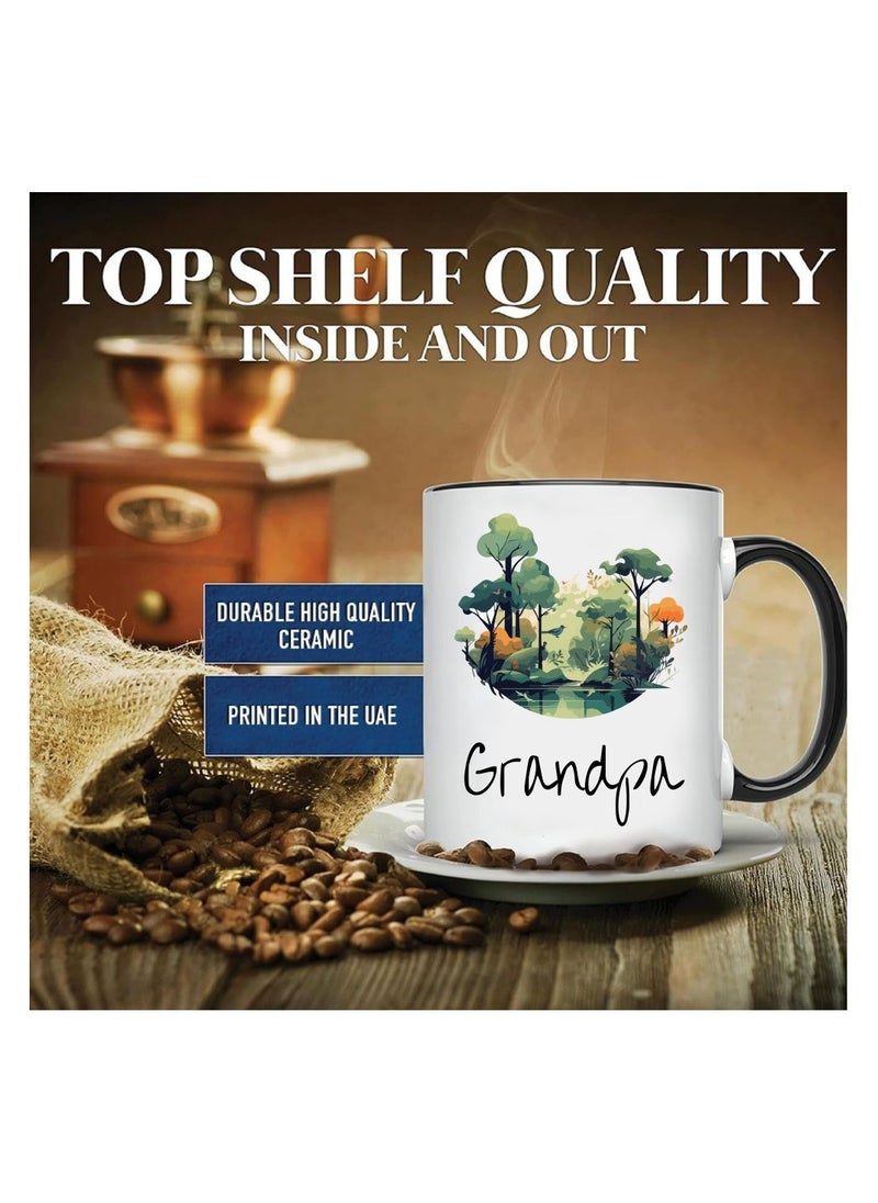 National Grandparents Day Black Coffee Mug Set–Pack Of 2,11Oz Ceramic Mugs–Grandparent Coffee Mugs From Granddaughter Grandson|Use For Coffee,Tea&Hot Drinks