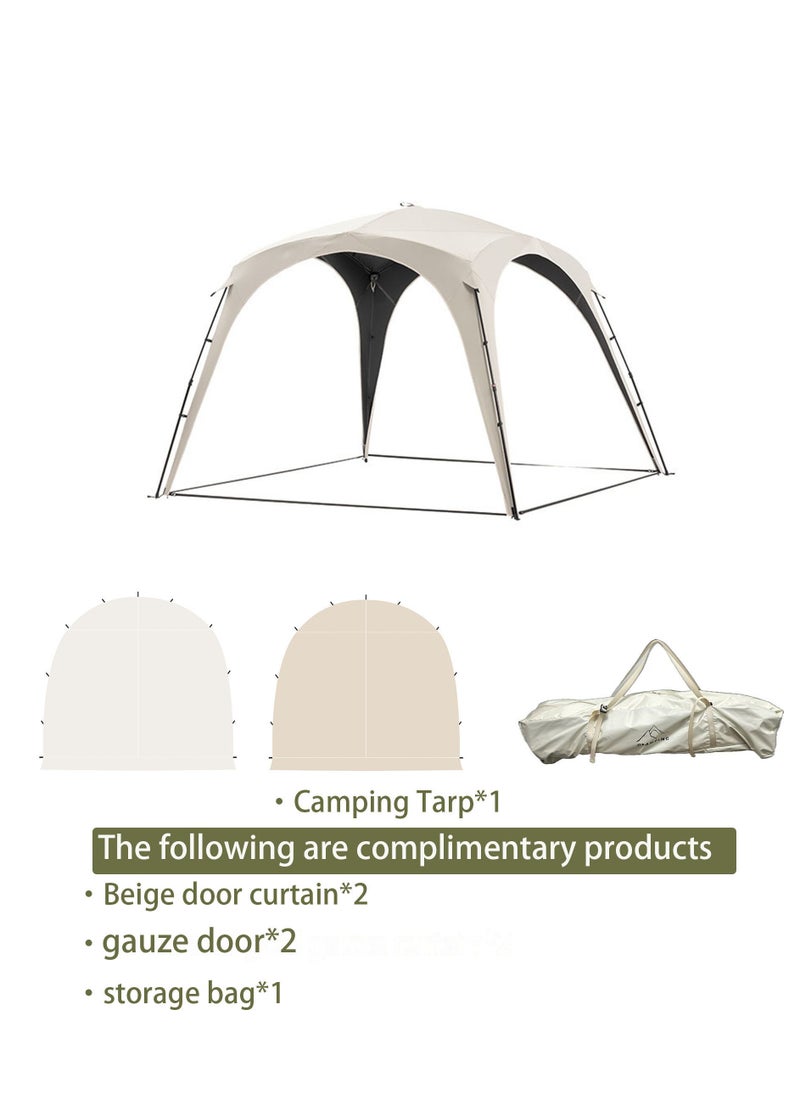 Instant Setup Camping Tent 3x3x2.2m - Instant Pop-Up Dome Canopy with Blackout Coating, 2 Sun Shades + 2 Mesh Doors, 150D Oxford Fabric for Outdoor/Beach/courtyard