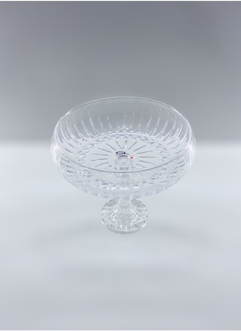 Gift Linea Design Serving Bowl With Stand Handmade Glass