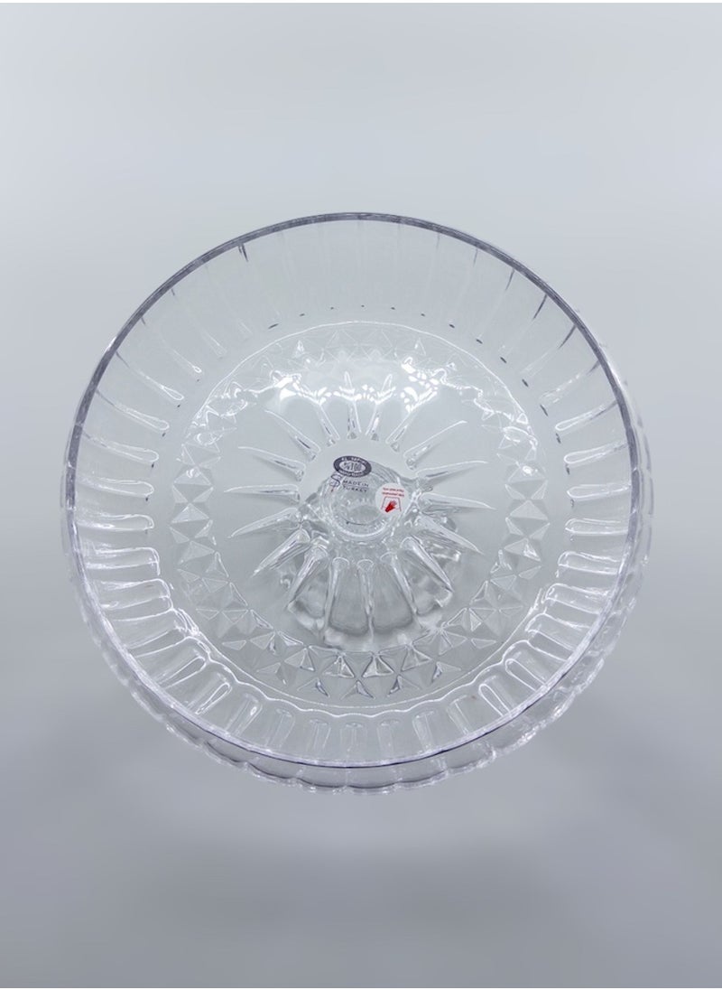 Gift Linea Design Serving Bowl With Stand Handmade Glass