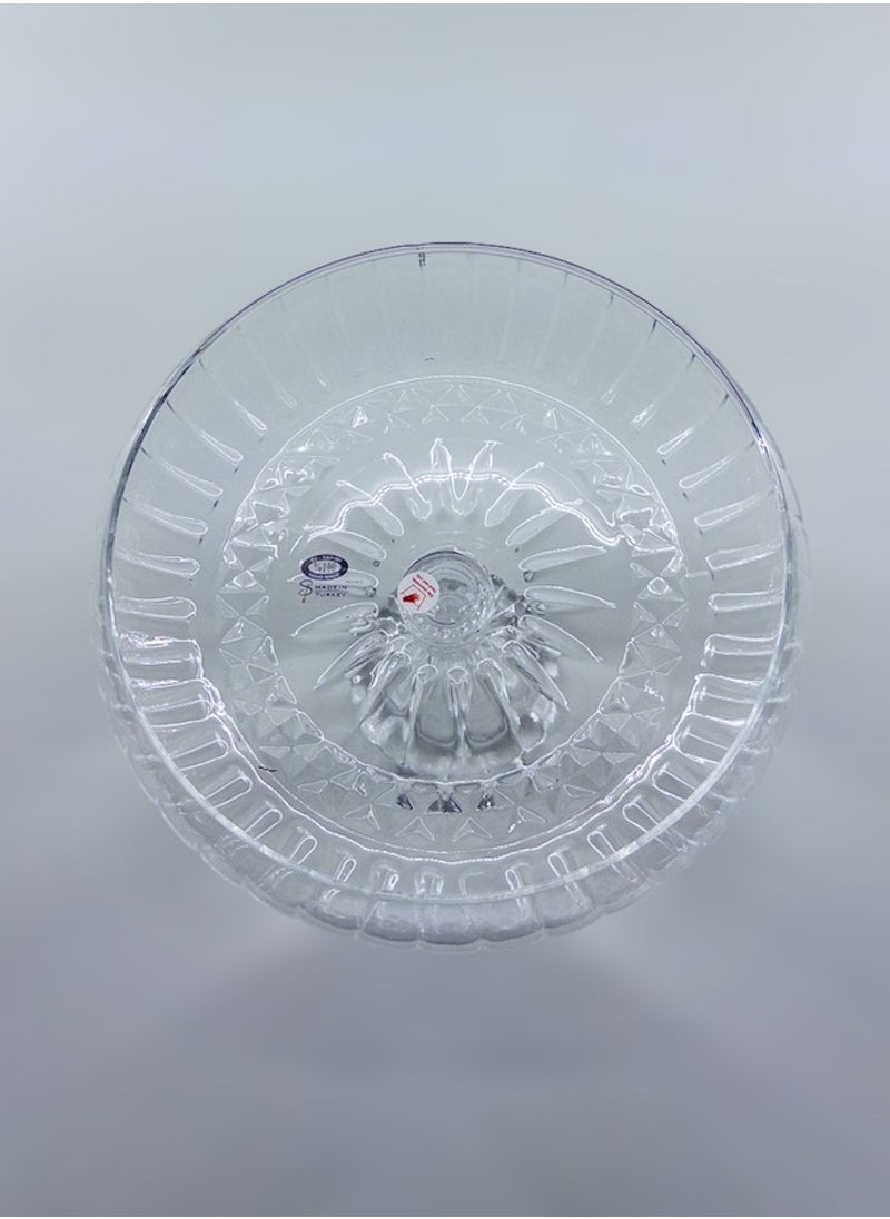 Gift Linea Design Serving Bowl With Stand Handmade Glass