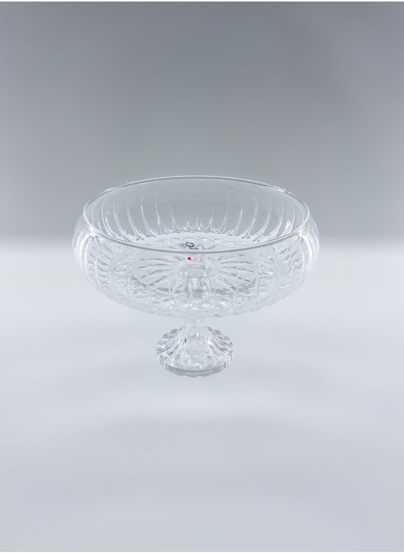 Gift Linea Design Serving Bowl With Stand Handmade Glass