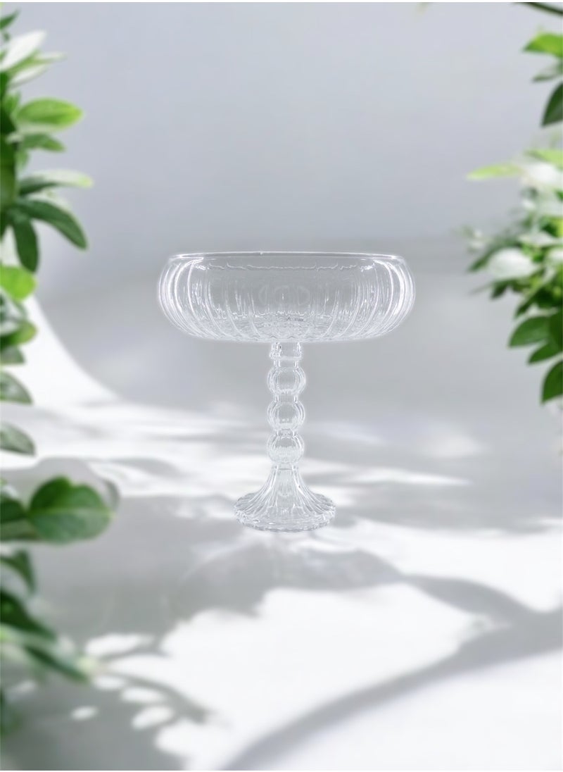 Linea Design Serving Bowl With Stand Handmade Glass