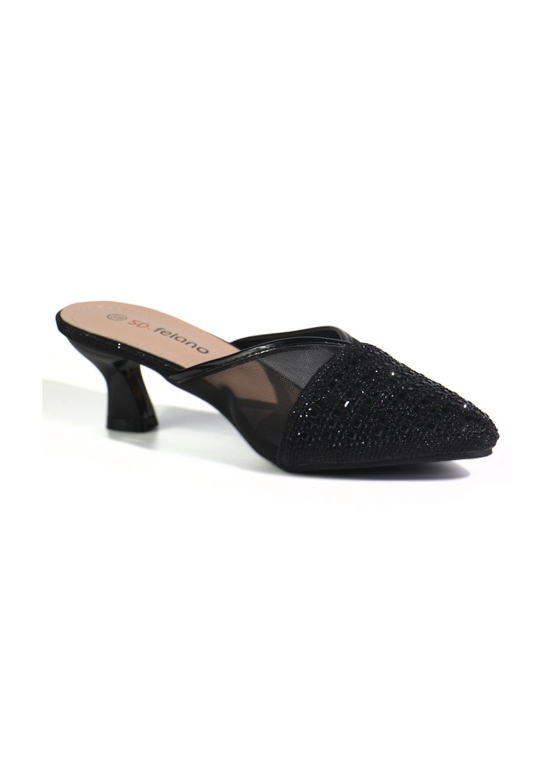 SD Felano Women's Slide Heels - Stylish Comfortable Slide-On High Heels for Women, Cushioned Platform Heels for Parties, Weddings, and Evening Events, Elegant & Easy to Wear